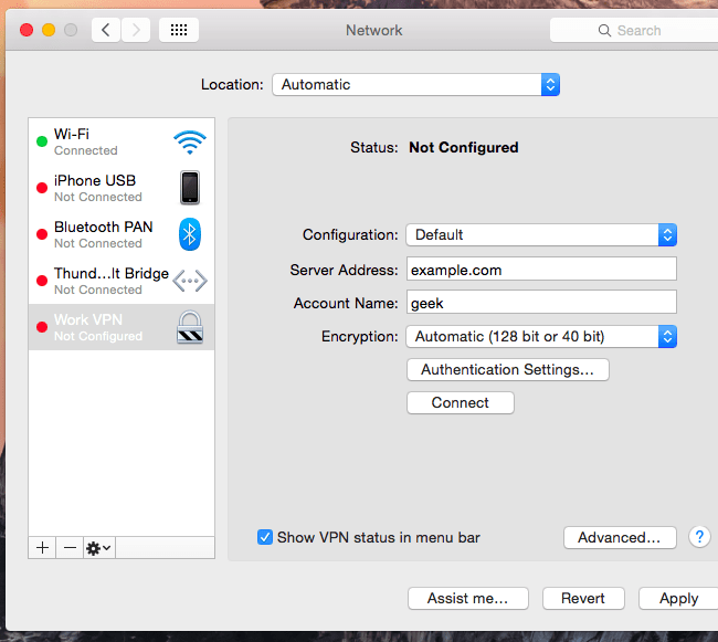 mac export vpn settings android